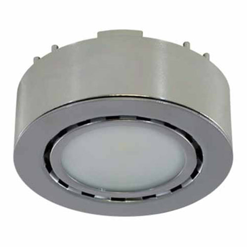 Liteline UCP-LED1-4K-CH, LED Puck Light, Surface or Recessed Mounted, 2W, 12V, 4000K Cool White, Chrome Finish