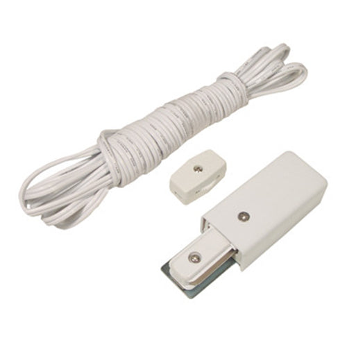 Liteline WE6110-WH, White Wired End, Single Circuit 2 Wire Track System