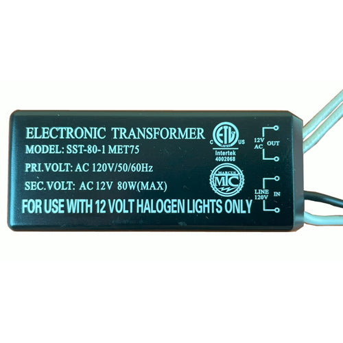 MARCUS MET-75-1, 75W 120V Input, 12VAC Output, Dimmable Electronic Transformer, For 12V Halogen and LED Bulbs