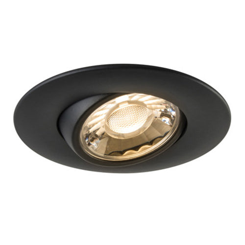 Liteline RA3-7G-27K-90BK, 3" LUNA LED Gimbal Recessed Light Fixture, 7W, 100-135V, 2700K Warm White, Dimmable, Black Finish