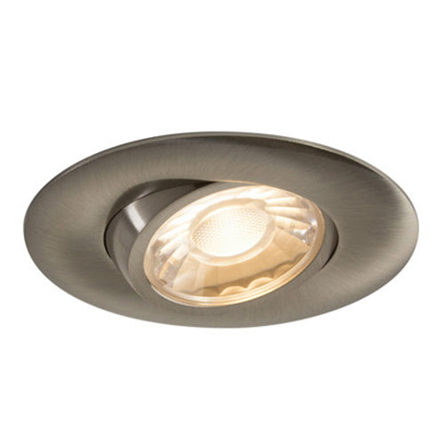 Liteline RA3-7G-DTW-90BN, 3" LUNA LED Dim-To-Warm Gimbal Recessed Light Fixture, 7W, 100-135V, 3000-2000K, Dimmable, Brushed Nickel Finish