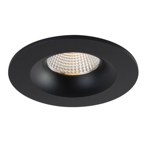 Liteline RA35-12F-DTW-90BK, 3.5" Luna LED Dim-To-Warm Round Fixed Recessed Light Fixture, 12W, 100-135V, 3000-2000K, Dimmable, Black Finish