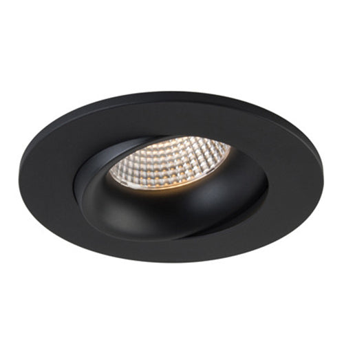 Liteline RA35-12G-DTW-90BK, 3.5" Luna LED Round Dim-To-Warm Gimbal Recessed Light Fixture, 12W, 100-135V, 3000-2000K, Dimmable, Black Finish