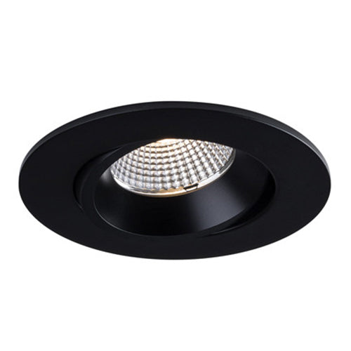 Liteline RA35-12RG-DTW90BK, 3.5" LUNA LED Round Dim-to-Warm Regressed Gimbal Recessed Light Fixture, 12W, 100-135V, 3000-2000K, Dimmable, Black Finish