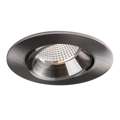 Liteline RA35-12RG-DTW90BN, 3.5" LUNA LED Round Dim-to-Warm Regressed Gimbal Recessed Light Fixture, 12W, 100-135V, 3000-2000K, Dimmable, Brushed Nickel Finish