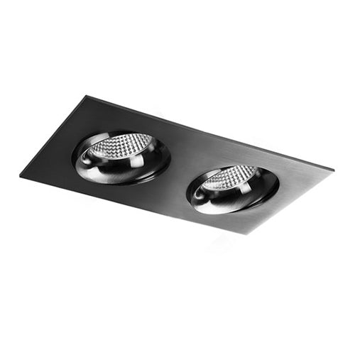 Liteline RA35M-2L-9G-90BN, 3.5" LUNA LED 2-Light Linear Gimbal Color Selectable Recessed Light Fixture, 18W, 100-135V, 2700/3000/3500/4000/5000K, Dimmable, Brushed Nickel Finish