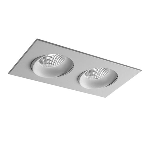 Liteline RA35M-2L-9G-90WH, 3.5" LUNA LED 2-Light Linear Gimbal Color Selectable Recessed Light Fixture, 18W, 100-135V, 2700/3000/3500/4000/5000K, Dimmable, White Finish