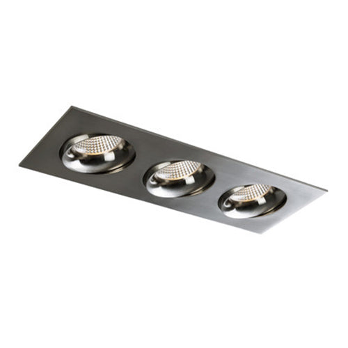 Liteline RA35M-3L-9G-90BN, 3.5" LUNA LED 3-Light Linear Gimbal Color Selectable Recessed Light Fixture, 27W, 100-135V, 2700/3000/3500/4000/5000K, Dimmable, Brushed Nickel Finish