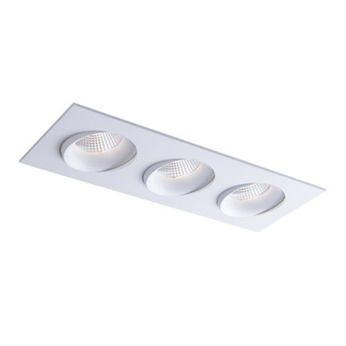 Liteline RA35M-3L-9G-DTW90WH, 3.5" LUNA LED Dim-to-Warm 3-Light Linear Gimbal Color Selectable Recessed Light Fixture, 27W, 100-135V, 3000-2000K, Dimmable, White Finish