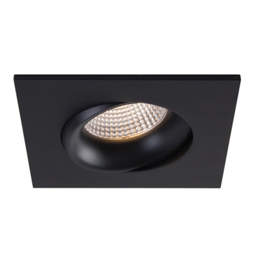 Liteline RA35S-12G-DTW-90BK, 3.5" LUNA LED Square Dim-To-Warm Gimbal Recessed Light Fixture, 12W, 100-135V, 3000-2000K, Dimmable, Black Finish