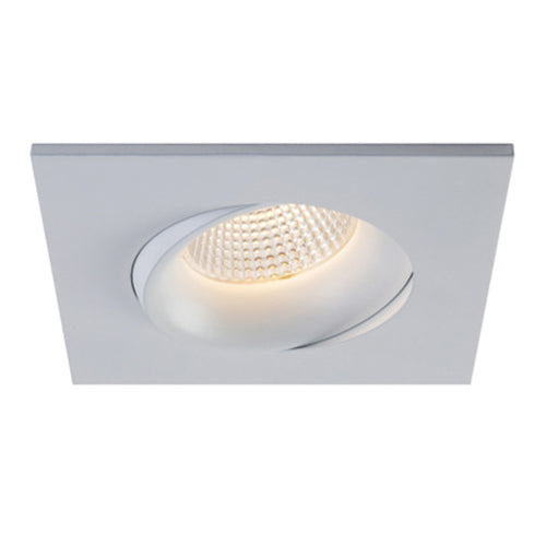 Liteline RA35S-12G-DTW-90WH, 3.5" LUNA LED Square Dim-To-Warm Gimbal Recessed Light Fixture, 12W, 100-135V, 3000-2000K, Dimmable, White Finish