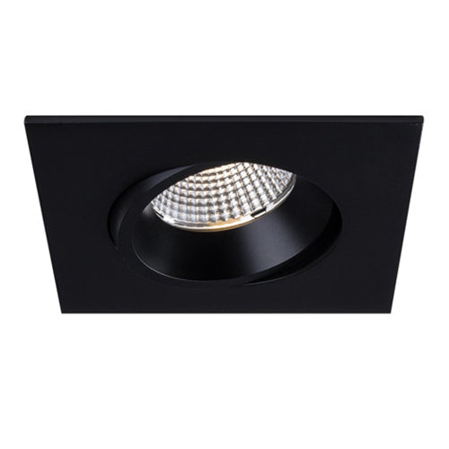 Liteline RA35S-12RG-DTW90BK, 3.5" LUNA LED Square Dim-To-Warm Regressed Gimbal Recessed Light Fixture, 12W, 100-135V, 3000-2000K, Dimmable, Black Finish