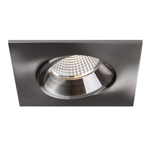 Liteline RA35S-12RG-DTW90BN, 3.5" LUNA LED Square Dim-To-Warm Regressed Gimbal Recessed Light Fixture, 12W, 100-135V, 3000-2000K, Dimmable, Brushed Nickel Finish