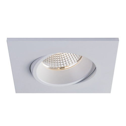 Liteline RA35S-12RG-DTW90WH, 3.5" LUNA LED Square Dim-To-Warm Regressed Gimbal Recessed Light Fixture, 12W, 100-135V, 3000-2000K, Dimmable, White Finish