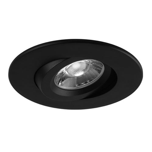 Liteline RA4-12G-30K-90BK, 4" Luna LED Round Gimbal Recessed Light Fixture, 12W, 100-135V, 3000K Warm White, Dimmable, Black Finish