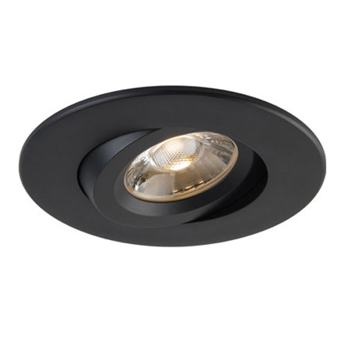 Liteline RA4-12G-DTW-90BK, 4" Luna LED Round Dim-To-Warm Gimbal Recessed Light Fixture, 12W, 100-135V, 3000-2000K, Dimmable, Black Finish