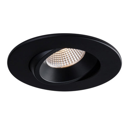 Liteline RA4-12RG-DTW90BK, 4" Luna LED Round Dim-to-Warm Regressed Gimbal Recessed Light Fixture, 12W, 100-135V, 3000-2000K, Dimmable, Black Finish
