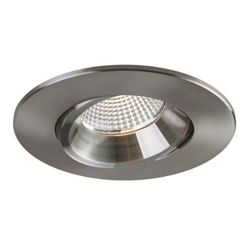 Liteline RA4-12RG-DTW90BN, 4" Luna LED Round Dim-to-Warm Regressed Gimbal Recessed Light Fixture, 12W, 100-135V, 3000-2000K, Dimmable, Brushed Nickel Finish