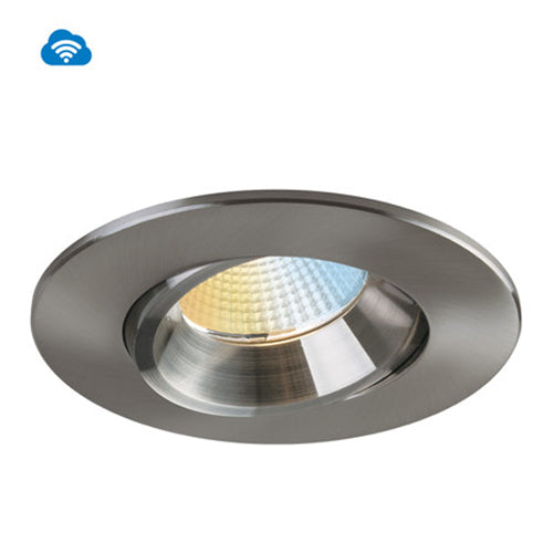 Liteline RA4-12RG-WZ-90BN, 4" Luna OnCloud Round Regressed Gimbal Recessed Downlighting, 12W, 100-135V, 2700-5000K Tunable White, Brushed Nicke Finish
