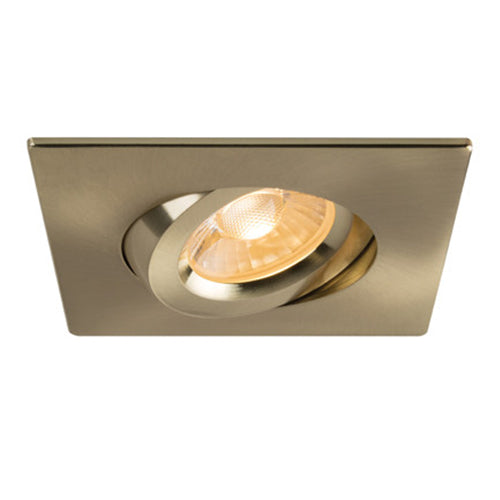 Liteline RA4S-12G-DTW-90BN, 4" Luna LED Square Dim-To-Warm Gimbal Recessed Light Fixture, 12W, 100-135V, 3000-2000K, Dimmable, Brushed Nickel Finish