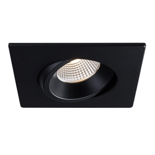 Liteline RA4S-12RG-DTW90BK, 4" Luna LED Square Dim-To-Warm Regressed Gimbal Recessed Light Fixture, 12W, 100-135V, 3000-2000K, Dimmable, Black Finish