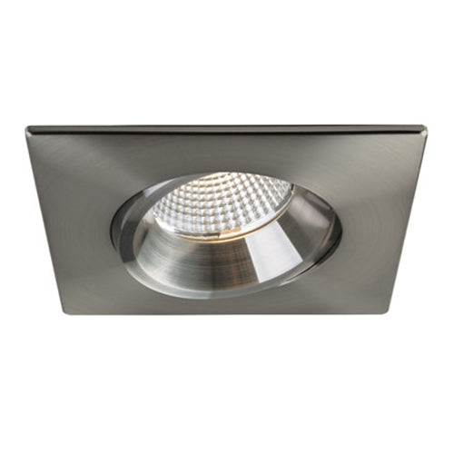 Liteline RA4S-12RG-DTW90BN, 4" Luna LED Square Dim-To-Warm Regressed Gimbal Recessed Light Fixture, 12W, 100-135V, 3000-2000K, Dimmable, Brushed Nicke Finish