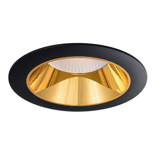Liteline RA56-17F-90BKGD, 5"/6" LUNA 56 PRO Round Fixed Color Selectable Recessed Light Fixture, 17W, 100-135V, 2700/3000/3500/4000/5000K, Dimmable, Black/Gold Finish