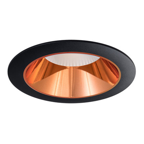 Liteline RA56-17F-90BKRG, 5"/6" LUNA 56 PRO Round Fixed Color Selectable Recessed Light Fixture, 17W, 100-135V, 2700/3000/3500/4000/5000K, Dimmable, Black/Rose Gold Finish