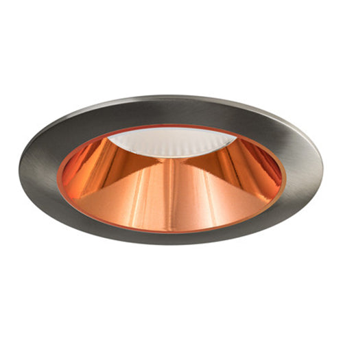 Liteline RA56-17F-90BNRG, 5"/6" LUNA 56 PRO Round Fixed Color Selectable Recessed Light Fixture, 17W, 100-135V, 2700/3000/3500/4000/5000K, Dimmable, Brushed Nickel/Rose Gold Finish