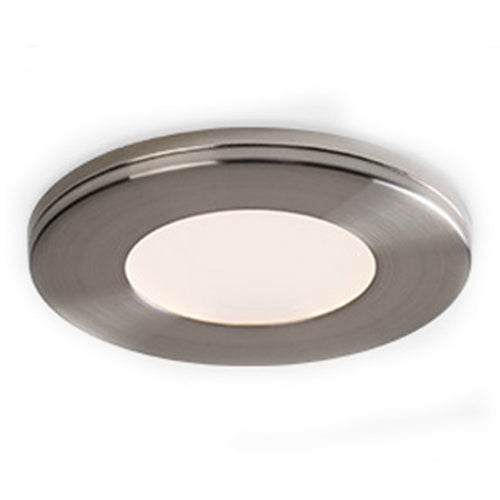 Liteline SLM-PUCK1-12H90BN, Single SlimLED Puck Light Fixture, Hardwire, 2W, 12V, 3000K Warm White, Up to 120 Lumens, 90 CRI, Dimmable, Brushed Nickel Finish