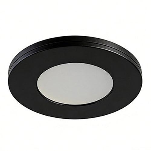 Liteline SLM-PUCK1-12H90BK, Single SlimLED Puck Light Fixture, Hardwire, 2W, 12V, 3000K Warm White, Up to 120 Lumens, 90 CRI, Dimmable, Black Finish