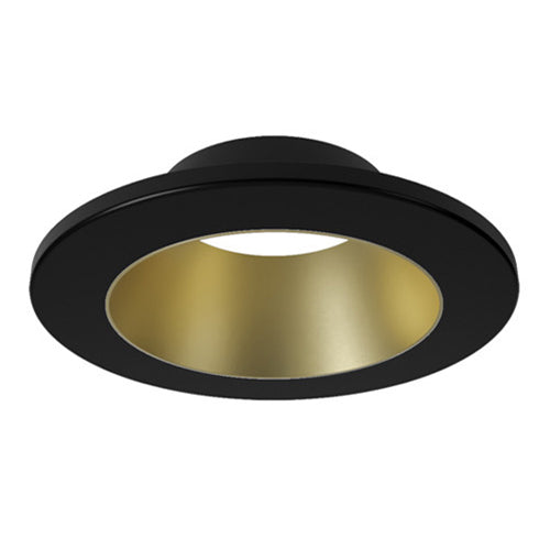 Liteline SLMB4-12W-RT-BKBG, 4" SKYE Select Trim, Dead Front, Round, Black Trim with Gold Baffle Finish