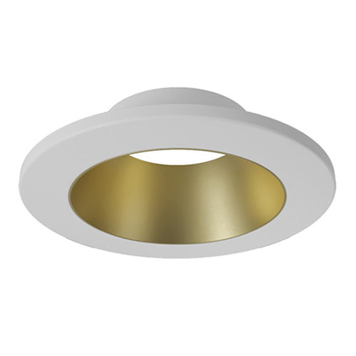 Liteline SLMB4-12W-RT-WHBG, 4" SKYE Select Trim, Dead Front, Round, White Trim with Gold Baffle Finish