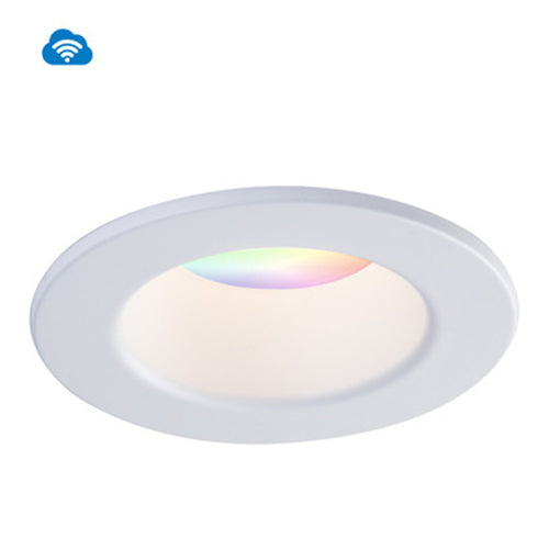 Liteline SLMB4-RGBTW-WZ-WH, 4" Skye OnCloud Round Recessed Downlighting, 12W, 100-135V, 2700-5000K RGB + Tunable White, Wi-Fi Dimming, White Finish