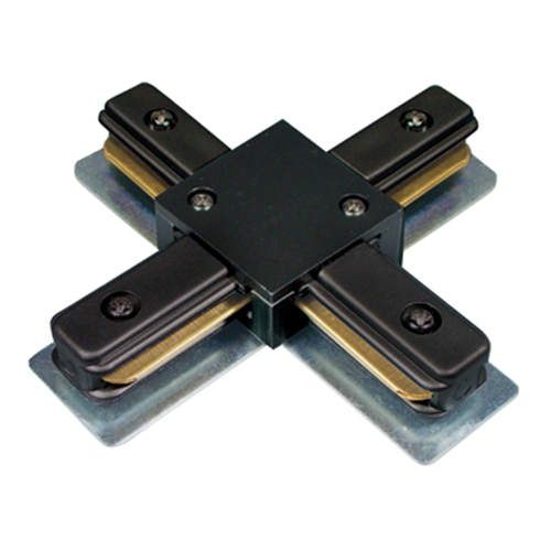 Liteline XC6104-BK, Black X-Connector, Single Circuit 2 Wire Track System