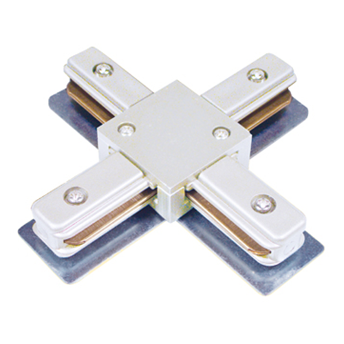 Liteline XC6104-WH, White X-Connector, Single Circuit 2 Wire Track System