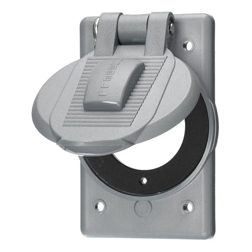 Hubbell WP1, Weatherproof Covers for Nylon Flanged Inlets and Flanged Receptacles, RTP, Gray, for FS/FD Box Mounting